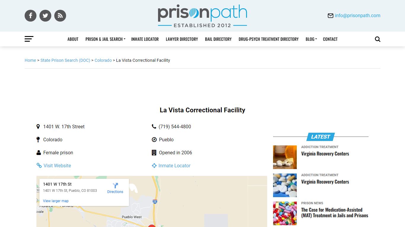 La Vista Correctional Facility - Prison Inmate Search & Locator ...