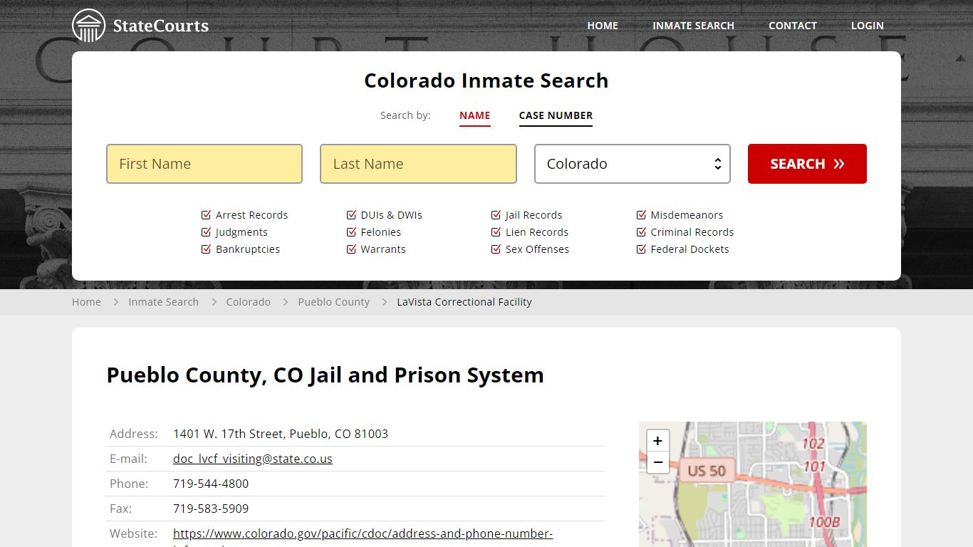 LaVista Correctional Facility Inmate Records Search, Colorado - StateCourts